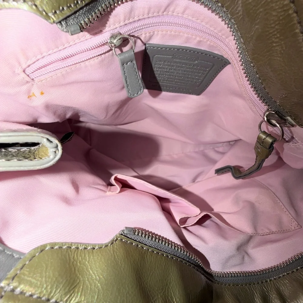Coach Olive and Gray Tote Bag#F15045